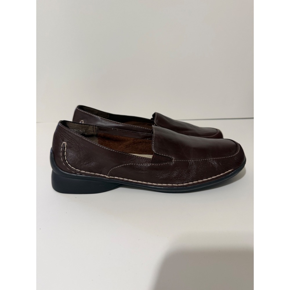 Easy Spirit Magicals Brown Leather Square Toe Loafers Shoes Womens‎ 9.5 M 1007